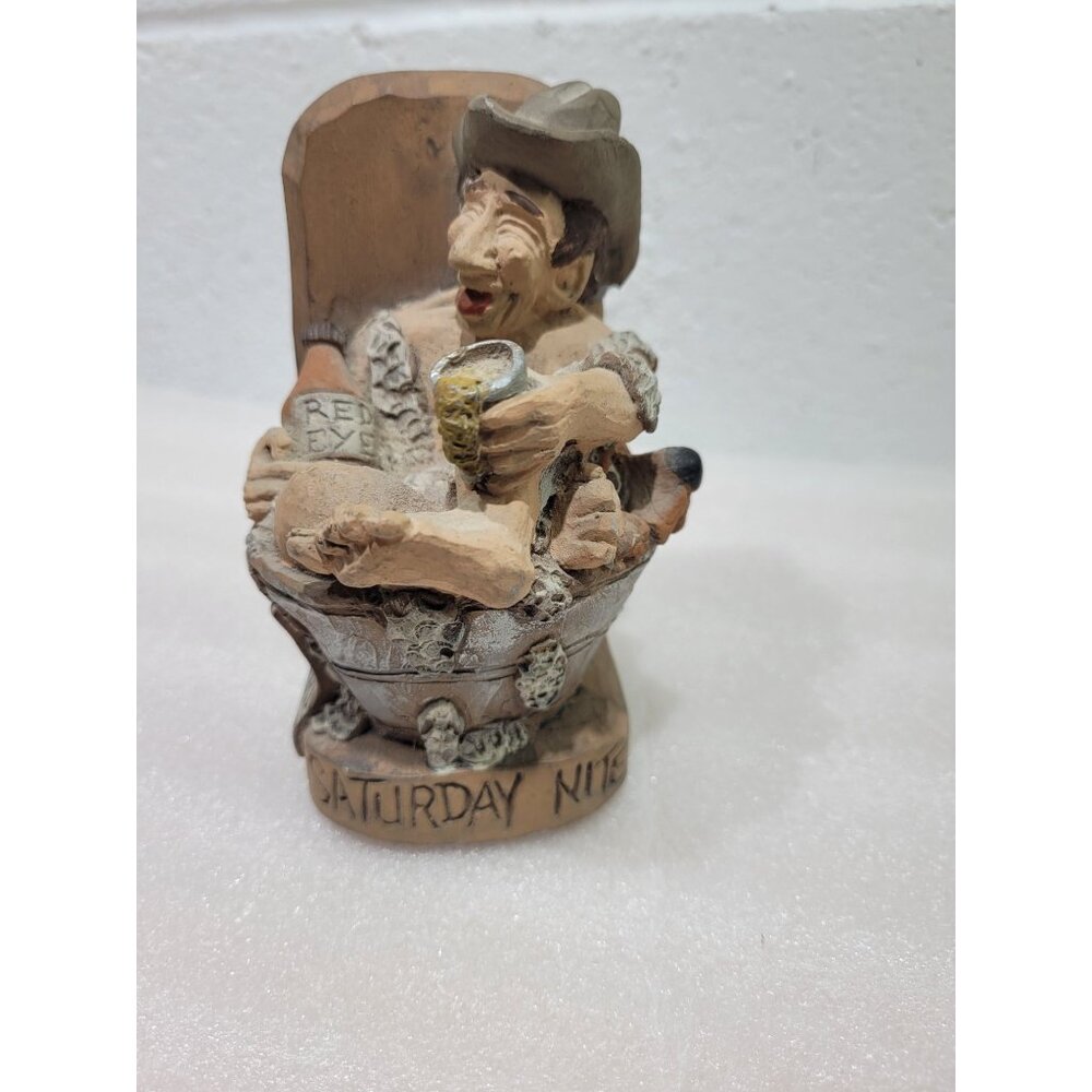 Vintage Wild West Studios Cowboy Bath Shelf Sitter Wall Decor Signed 1985
